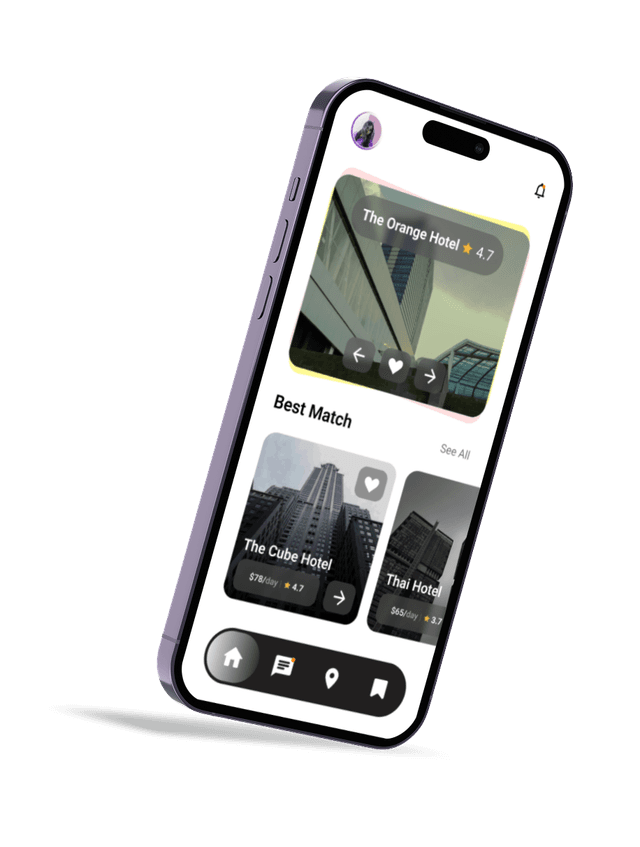 Development mockup on smartphone