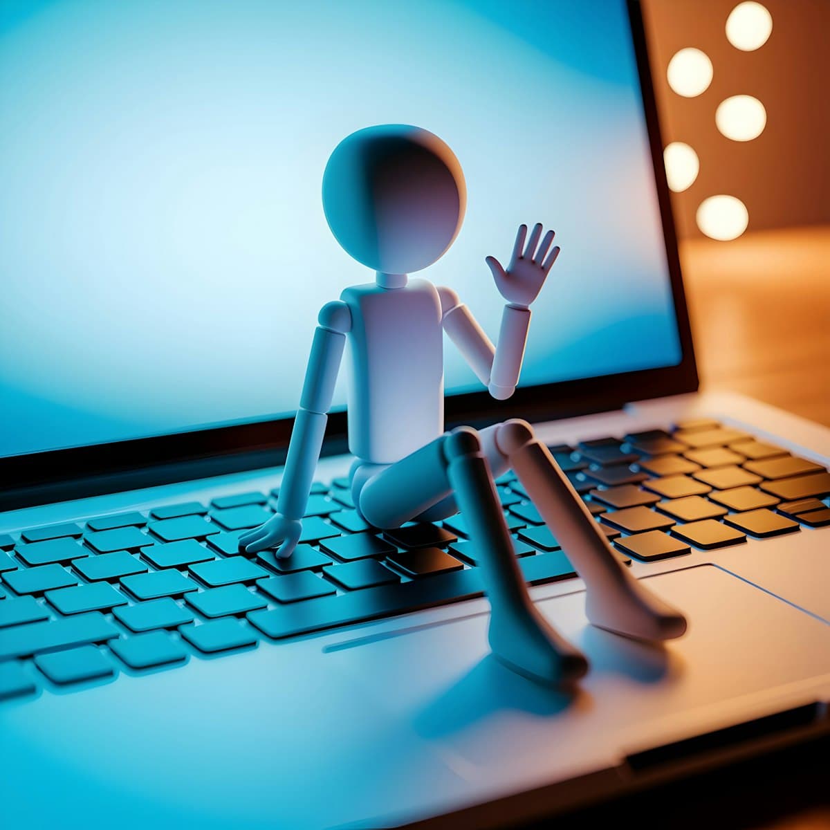 Developer keyboard with blue lighting